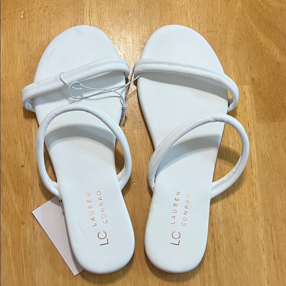 LC Lauren Conrad Elegant White Sandals